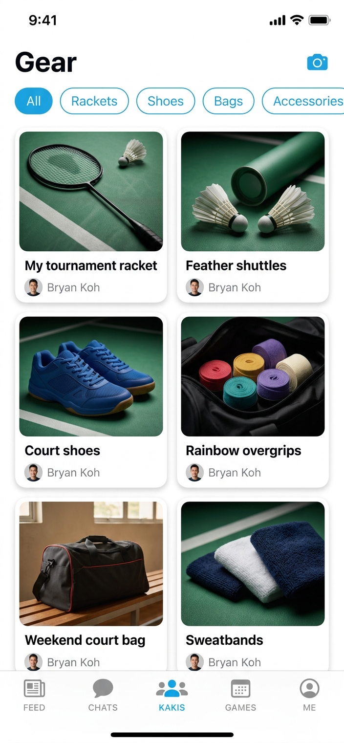 Kakime gear showcase — badminton racquet and playing shoes